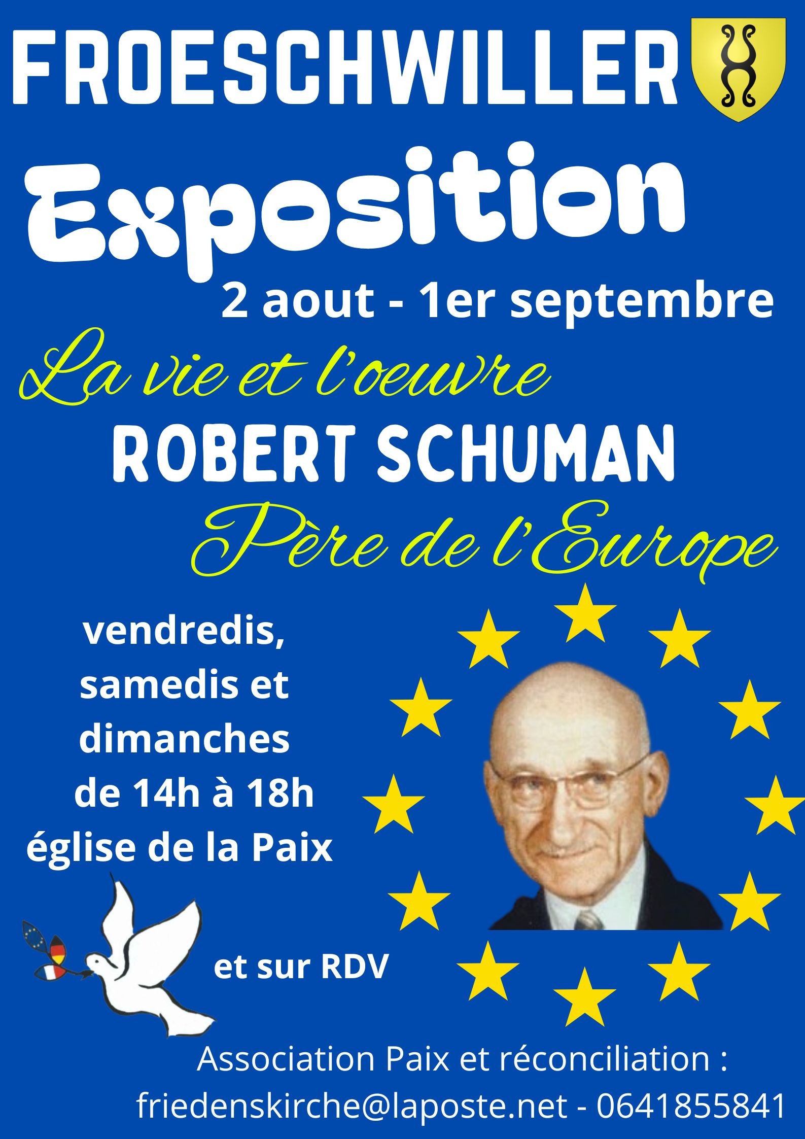 vendredis samedis et dimanches du 2 aout au 1er septembre de 14h à 18h église de la Paix et sur RDV 1
